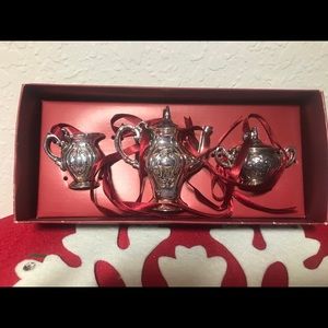 Set of 3 Silver Plated Minature Tea Set